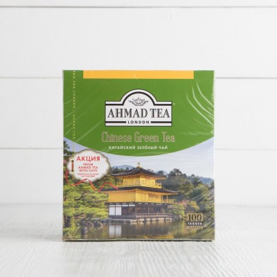 Чай зеленый "Китайский" пакетированный с ярлычками, Ahmad Tea, 100шт.