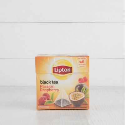 Чай черный с кусочками малины и маракуйи, пирамидки, Lipton, 20шт.