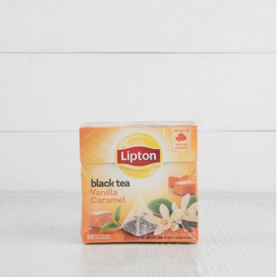 Чай черный с ванилью и кусочками карамели, пирамидки, Lipton, 20шт.