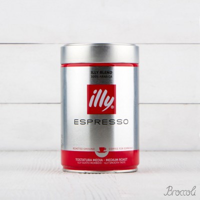 Кофе молотый премиум класса, средней обжарки, помол "эспрессо", банка, illy, 250г