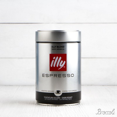 Кофе молотый премиум класса, темной обжарки, помол "эспрессо", банка, illy, 250г