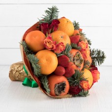 Букет из фруктов и цветов "Мандариновое счастье"