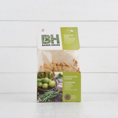 Хлебцы итальянские с розмарином и чесноком, Baker House, 250г