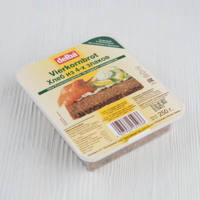 Хлеб ржаной из 4-х злаков Vierkornbrot, Delba, 250г