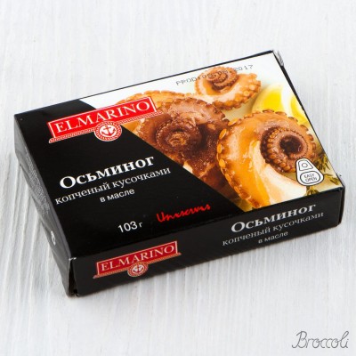 Осьминоги копченые в масле, ElMarino, 100г