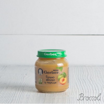 Пюре Gerber "Только яблоко и персик" с 5 мес.,130г