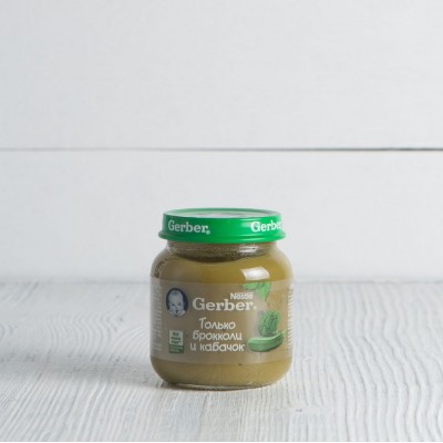 Пюре Gerber "Только брокколи и кабачок" с 5 мес., 130г