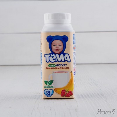 Биойогурт питьевой Тема Банан-Земляника с 8 мес, 210г