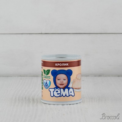 Пюре Тема кролик с 8 мес, 100г