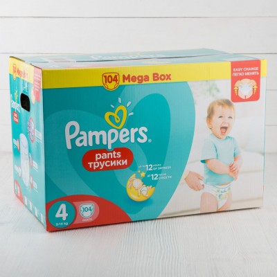 Подгузники-трусики Pampers Pants для мальчиков и девочек Maxi (9-14кг), 104шт.