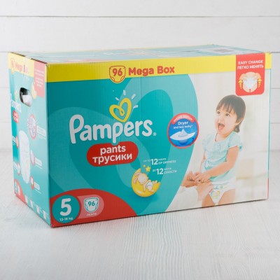 Подгузники-трусики Pampers Pants для мальчиков и девочек Junior (12-18кг), 96шт.