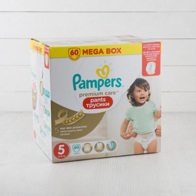 Подгузники-трусики Pampers Premium Care Pants для мальчиков и девочек Junior (12-18кг), 60шт.