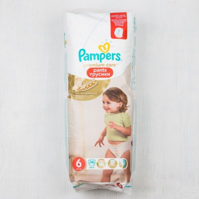 Подгузники-трусики Pampers Premium Care Pants для мальчиков и девочек Extra Large (от 16кг), 36шт.