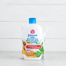 Гель-пена для купания, Johnson's baby Pure Protect, 300 мл+Влажные салфетки антибактериальные, 25шт