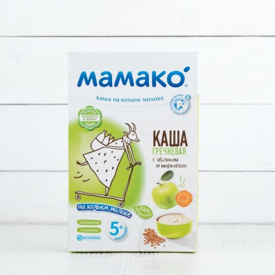 Каша гречневая с яблоком и морковью, на козьем молоке (с 5 мес.), Мамако, 200г