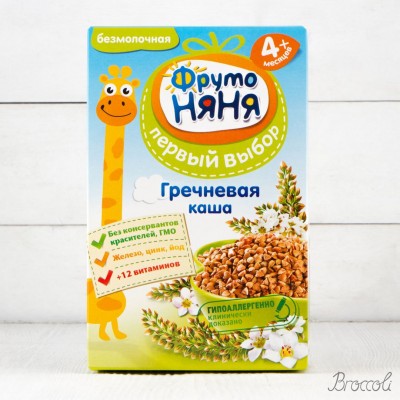 Каша гречневая безмолочная с 4 мес, ФрутоНяня, 200г