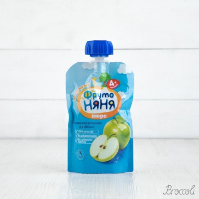 Пюре из яблок с 4 мес (пауч), ФрутоНяня, 90г