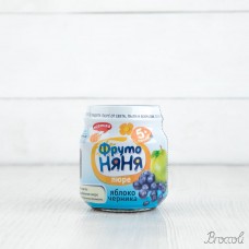 Пюре из яблок и черники с 5 мес, ФрутоНяня, 100г