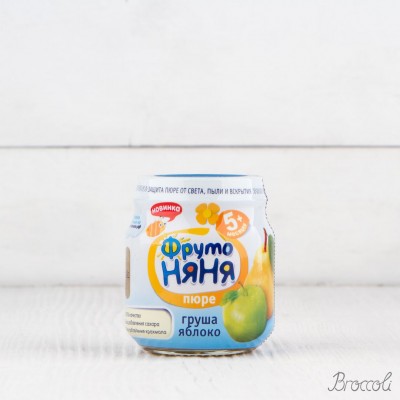Пюре из груш и яблок с 5 мес, ФрутоНяня, 100г