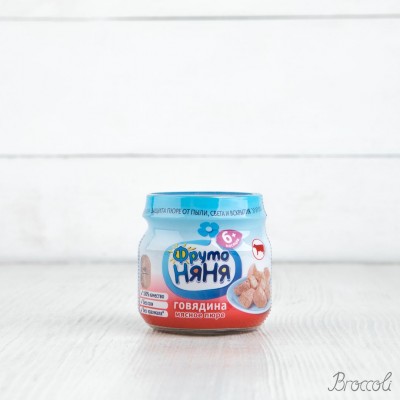 Пюре из говядины с 6 мес, ФрутоНяня, 80г