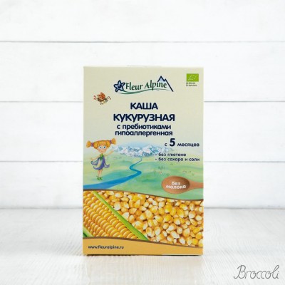 Каша кукурузная с пребиотиками гипоаллергенная Organic с 5 мес. Fleur Alpine, 175г
