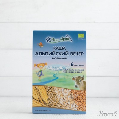 Каша молочная "Альпийский вечер" Organic с 6 мес. Fleur Alpine, 200г