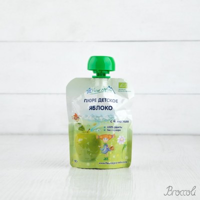 Пюре яблоко Organic с 4 мес. Fleur Alpine, 90г