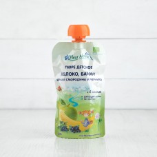 Пюре яблоко, банан, черн.смородина, черника Organic с 6 мес. Fleur Alpine, 120г