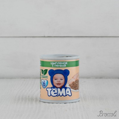 Пюре Тема цыпленок/гречка с 6 мес, 100г