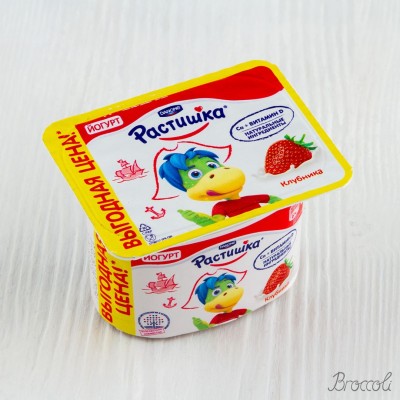 Йогурт нежный Растишка Клубничный, Danone, 2,9%, 110г