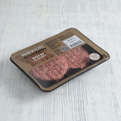 Бургер из мраморной говядины "Black Angus" охлажденный, Мираторг, 0,2 кг