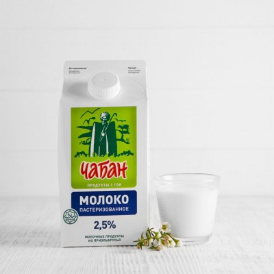 Молоко пастеризованное Чабан, 2,5%, 1,5л