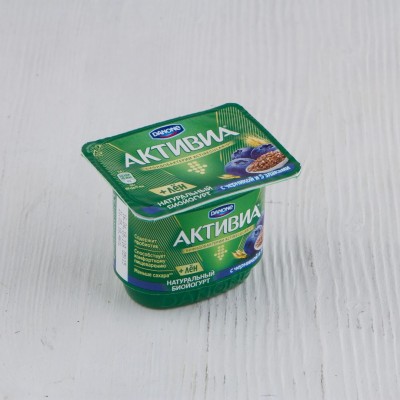 Биойогурт Активиа Черника-5 злаков-Семена льна 2,9%, Danone, 150г