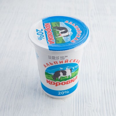 Сметанный продукт Альпийская коровка 20%, 500г