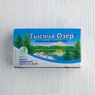 Масло сливочное 82,5%, Тысяча Озёр, 450г