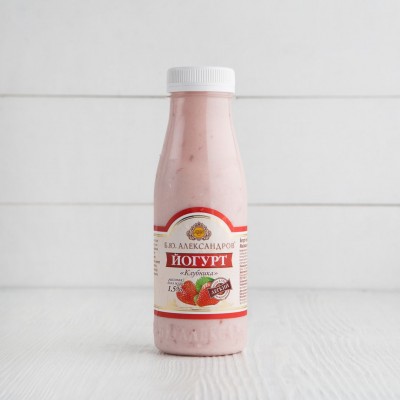Йогурт питьевой "Клубника", Б.Ю.Александров, 1,5%, 290г
