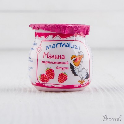 Йогурт термостатный "Малина", 2,5%, для детей дошкольного и школьного возраста, Marmaluzi, 125г
