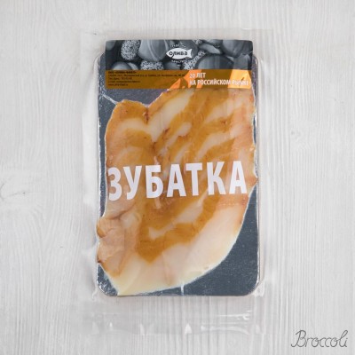 Зубатка холодного копчения ломтики, Олива Факел, 150г