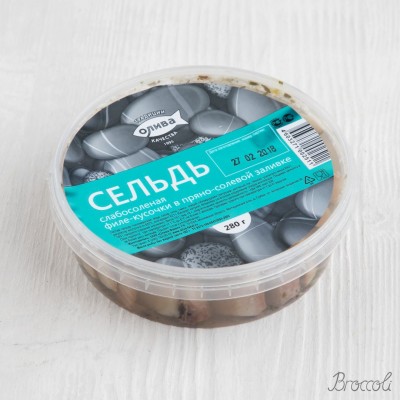 Сельдь филе-кусочки в пряно-солевой заливке, Олива Факел, 280г