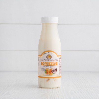 Йогурт питьевой "Персик-груша", Б.Ю.Александров, 1,5%, 290г