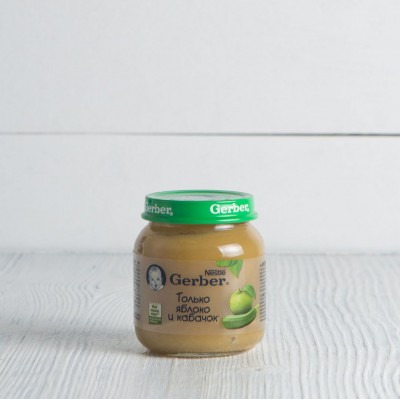 Пюре Gerber "Только яблоко и кабачок" с 5 мес., 130г