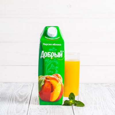 Нектар "Добрый" Персик, яблоко, 1л