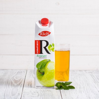 Сок "Rich" Яблоко 100%, 1л