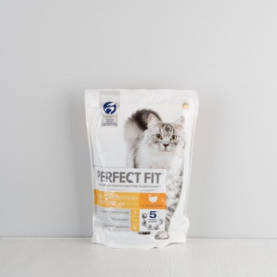 Корм сухой Perfect Fit для кошек с чувствительным пищеварением, с индейкой, 1,2кг