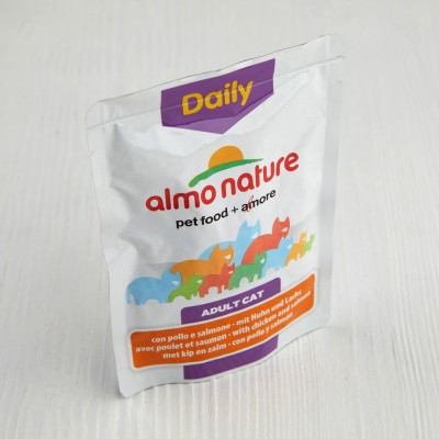 Корм Almo Nature Dailymenu для кошек, с курицей и лососем, 70г