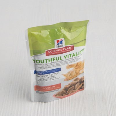 Корм Hill's Youthful Vitality для пожилых кошек, с лососем, 85г