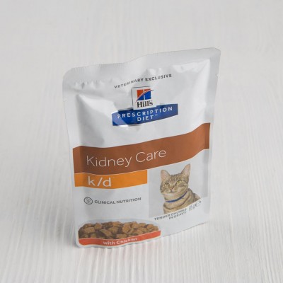 Корм Hill's Diet для кошек K/D, лечение заболеваний почек, с курицей, 85г