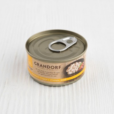 Консервы Grandorf куриная грудка с утиным филе, 75% мяса, для кошек, 70г