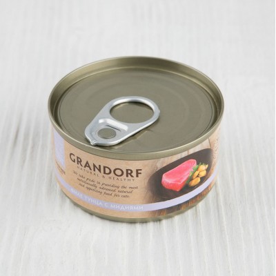 Консервы Grandorf, для кошек, 75% мяса, филе тунца с мидиями, 70г