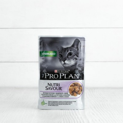 Корм Proplan Nutri Savour для стерилизованных кошек, с индейкой, 85г